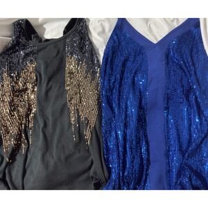 Sequin Tank Top Bundle Women Blue Charcoal Gold Silver Party Night Out Tops